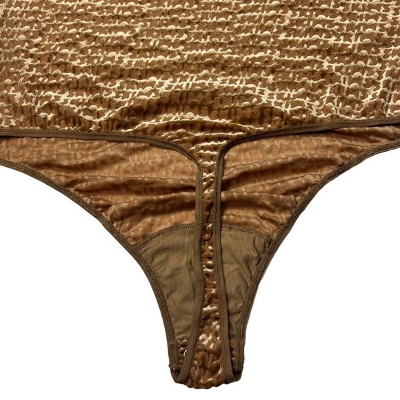 SKIMS Velvet Burnout Logo Bodysuit Chai 2X - Picture 7 of 12